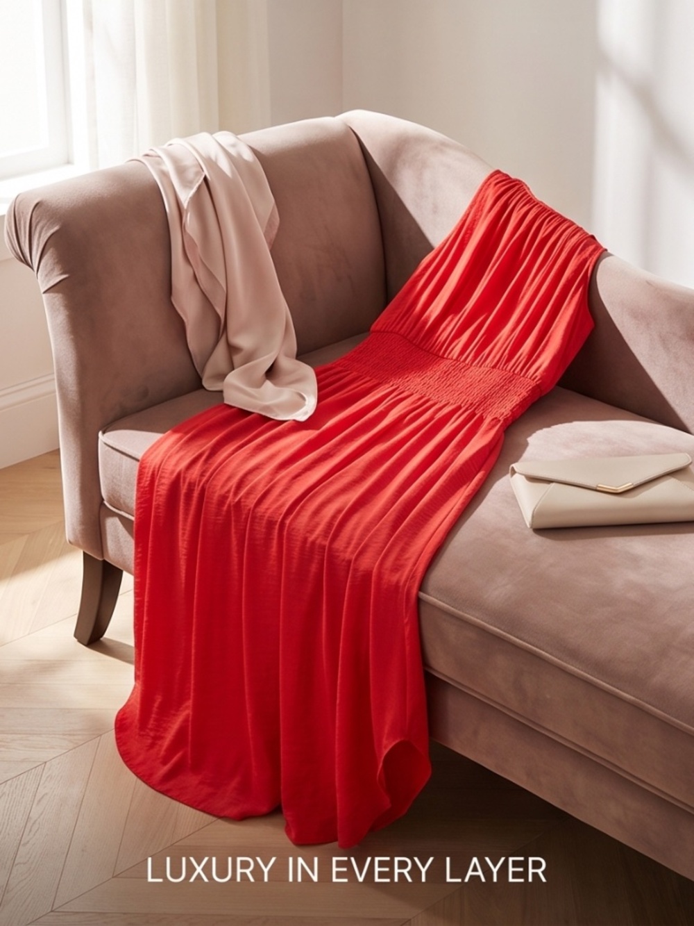 Striking Red Soft Dress